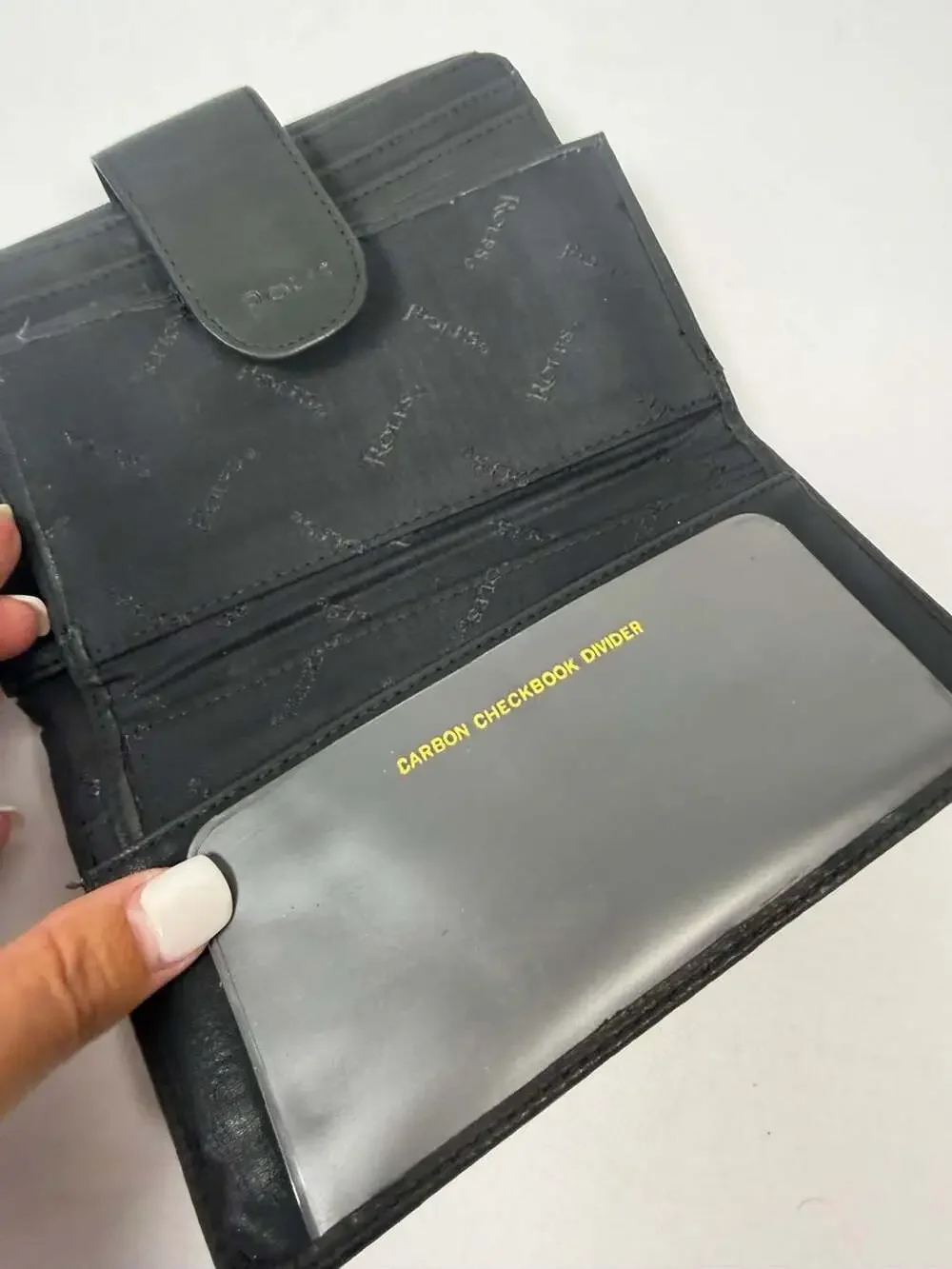 Rolfs Vintage Genuine Leather Checkbook Clutch Wallet in Black